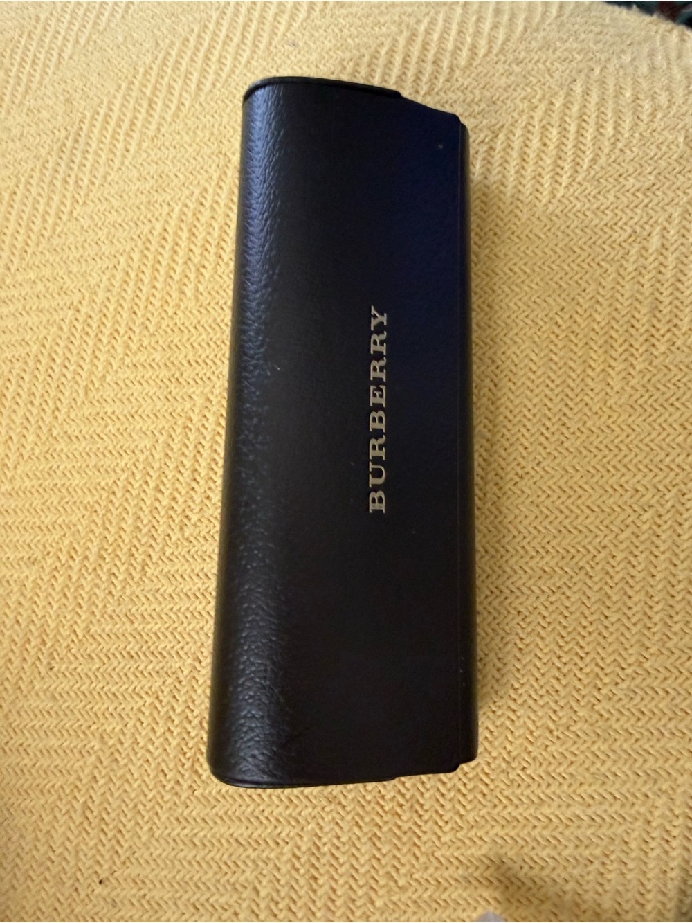 Burberry Black Leather Eyewear Case with Logo